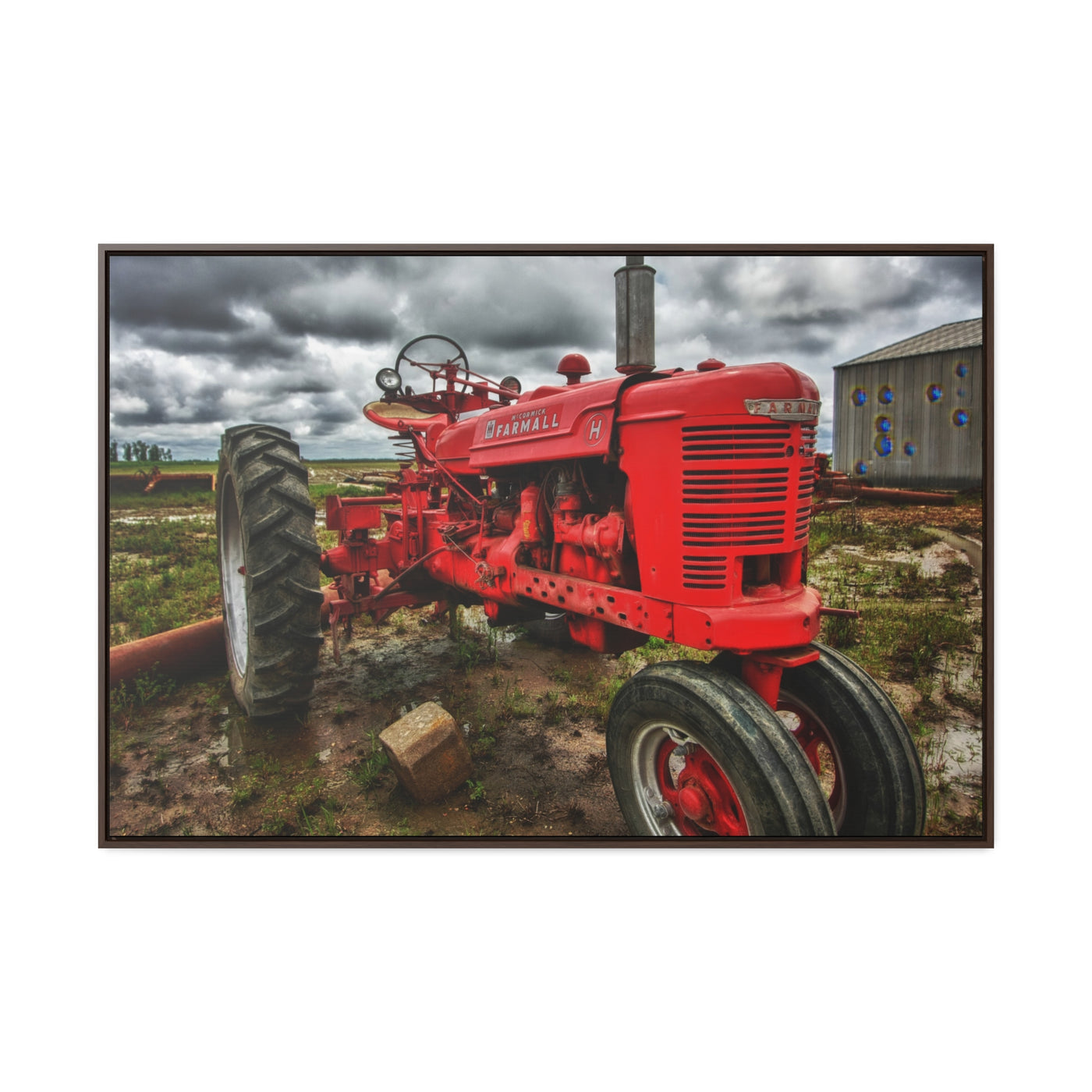 Red Tractor Framed Canvas Art Print