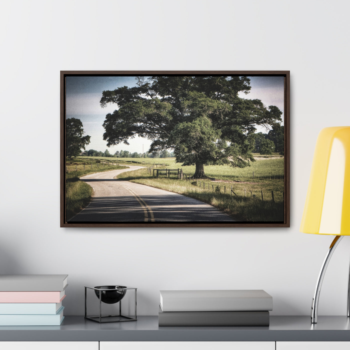 Old Country Road Framed Canvas Print