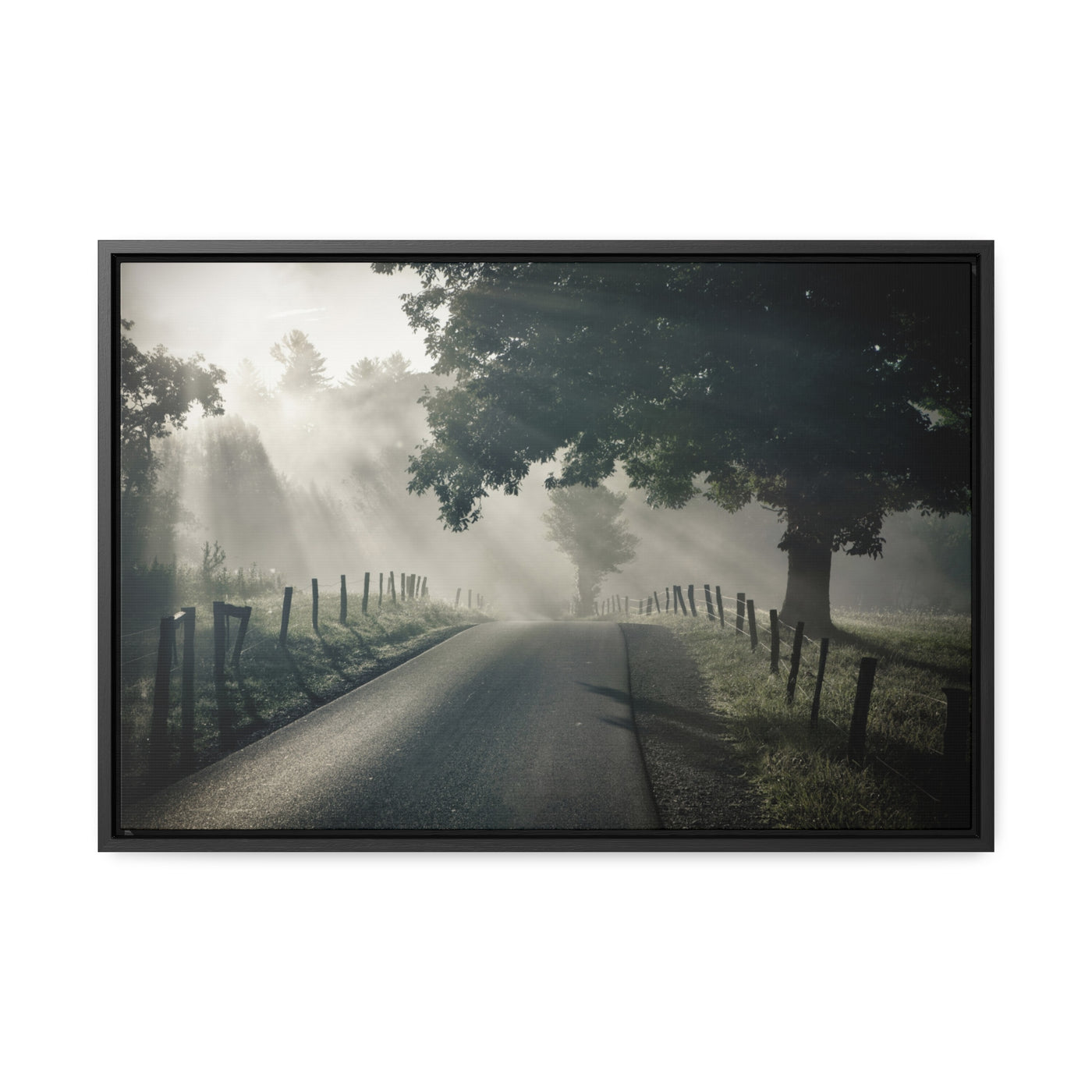 Old Country Road Framed Canvas Art Print