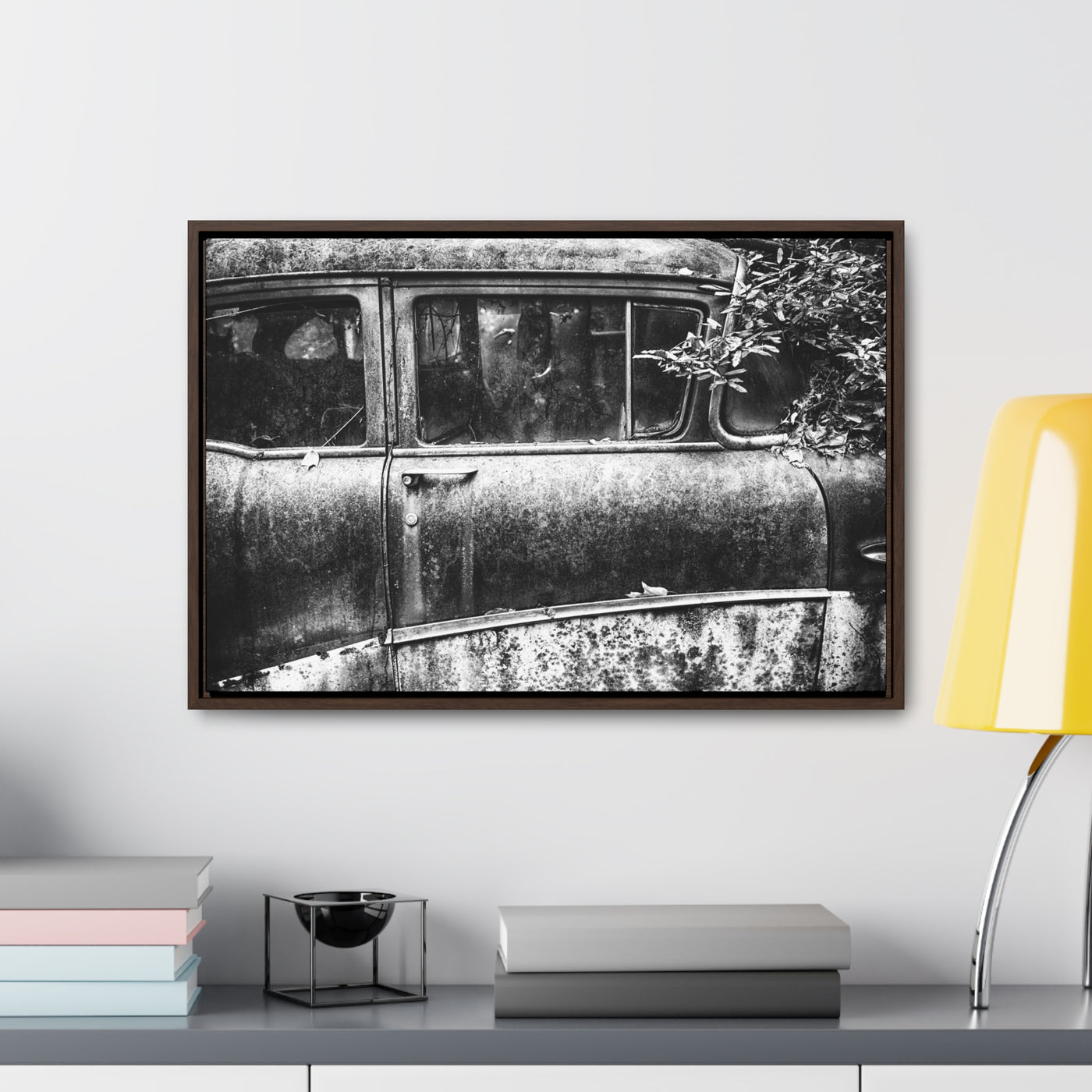 Old Car Black and White Art Print