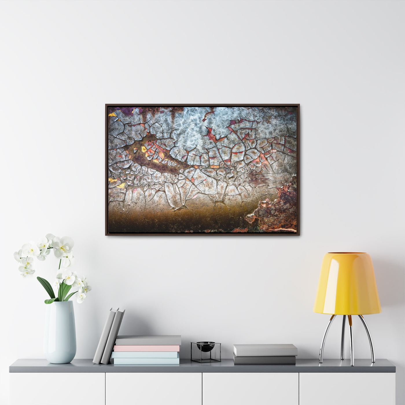 Rustic Abstract Art Framed Canvas Wrap