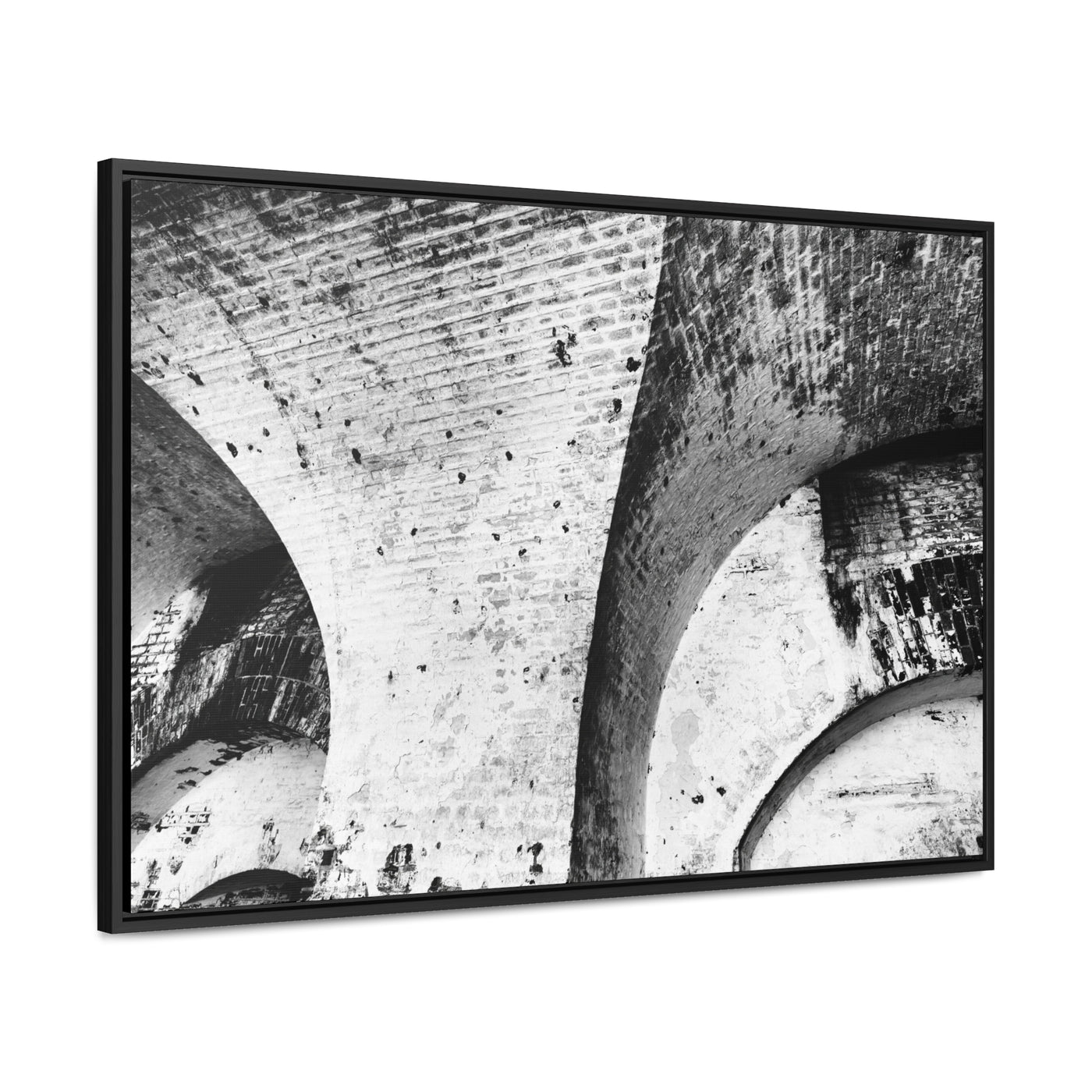 Fine Art Abstract Architectural  Black and White Framed Canvas Artwork