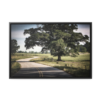 Old Country Road Framed Canvas Print