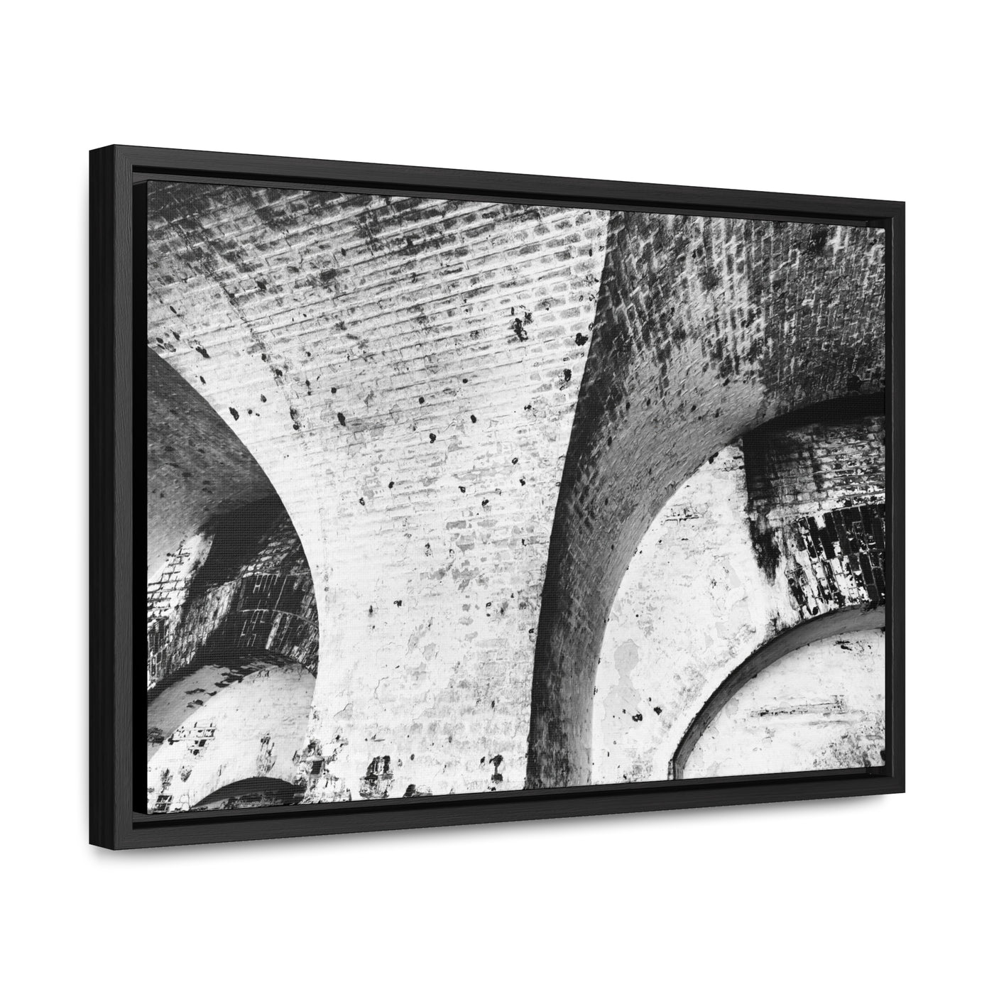 Fine Art Abstract Architectural  Black and White Framed Canvas Artwork