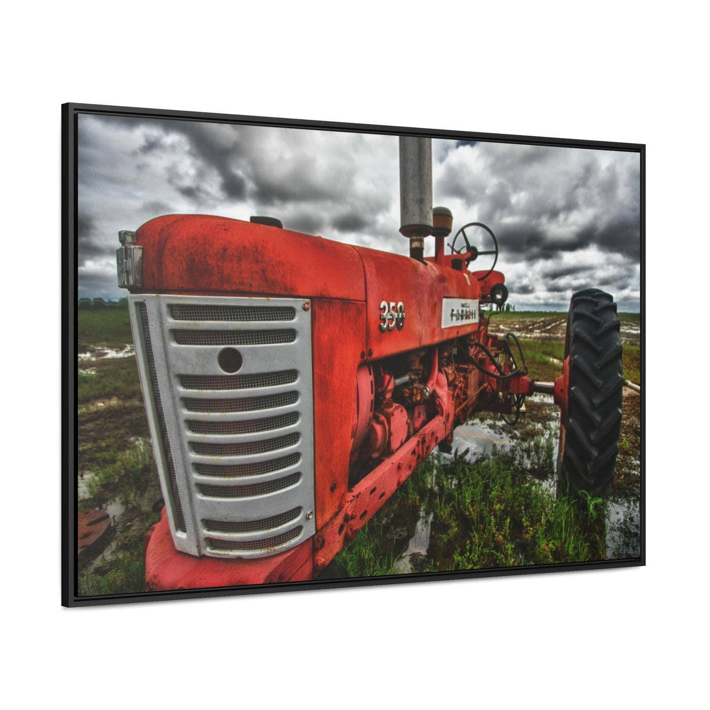 Country Home Antique Tractor Framed Canvas Wall Art Print