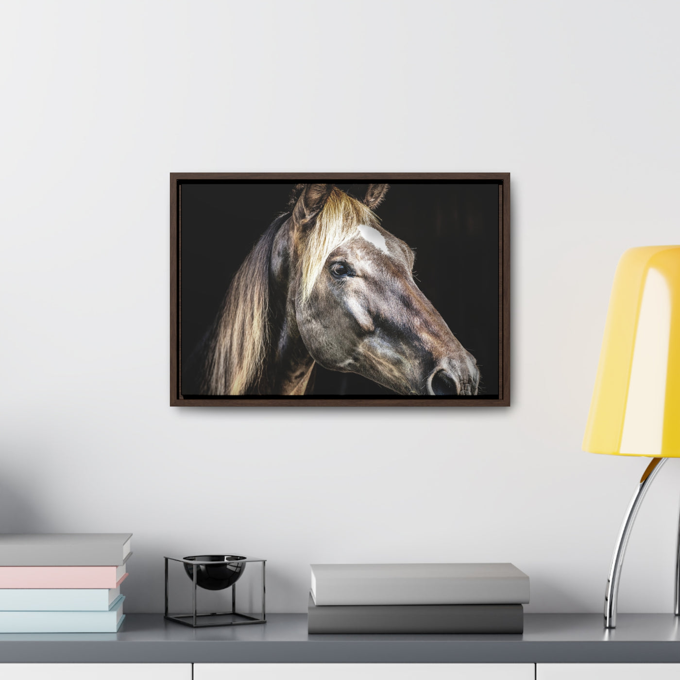 Rustic Horse Framed Canvas Art Print