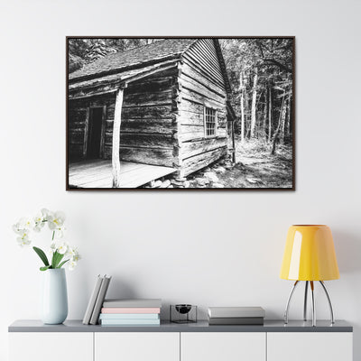 Old Log Cabin Black and White Wall Art