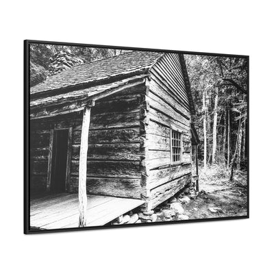 Old Log Cabin Black and White Wall Art