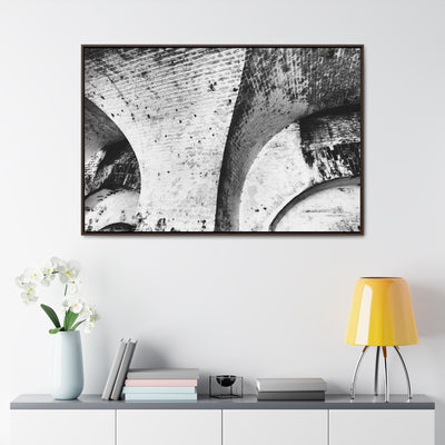 Fine Art Abstract Architectural  Black and White Framed Canvas Artwork