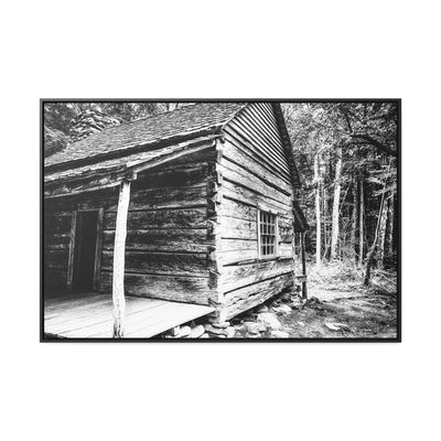 Old Log Cabin Black and White Wall Art