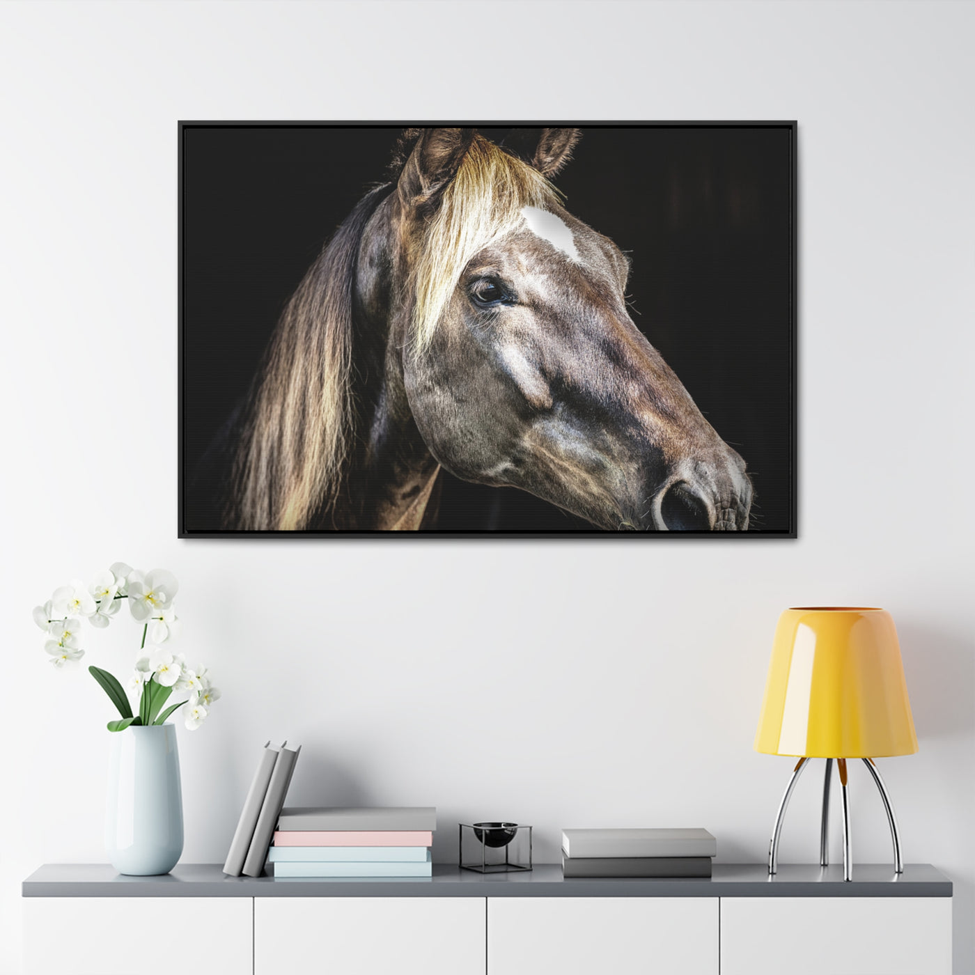 Rustic Horse Framed Canvas Art Print