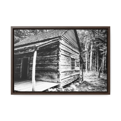 Old Log Cabin Black and White Wall Art