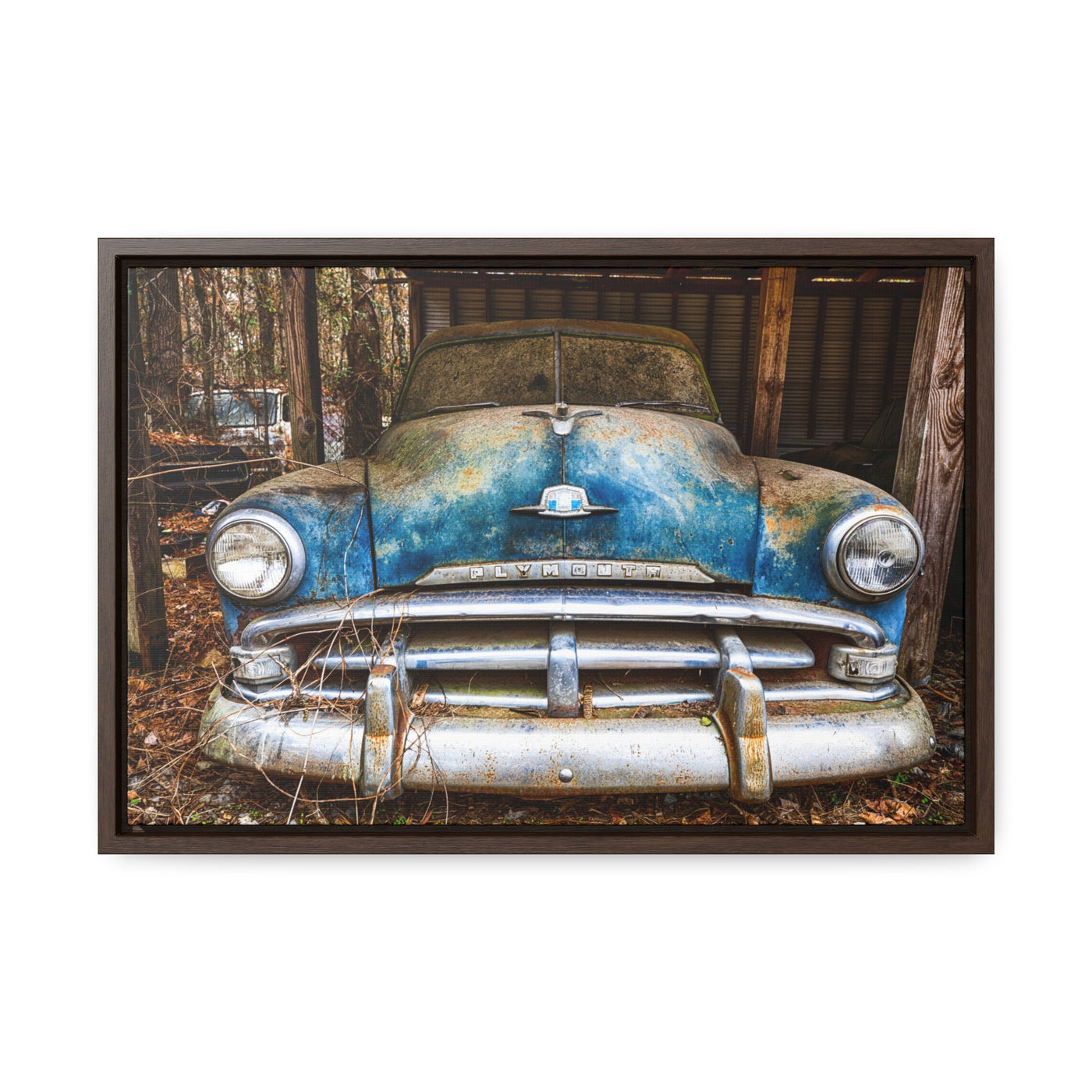 Rustic Old Blue Car Wall Art