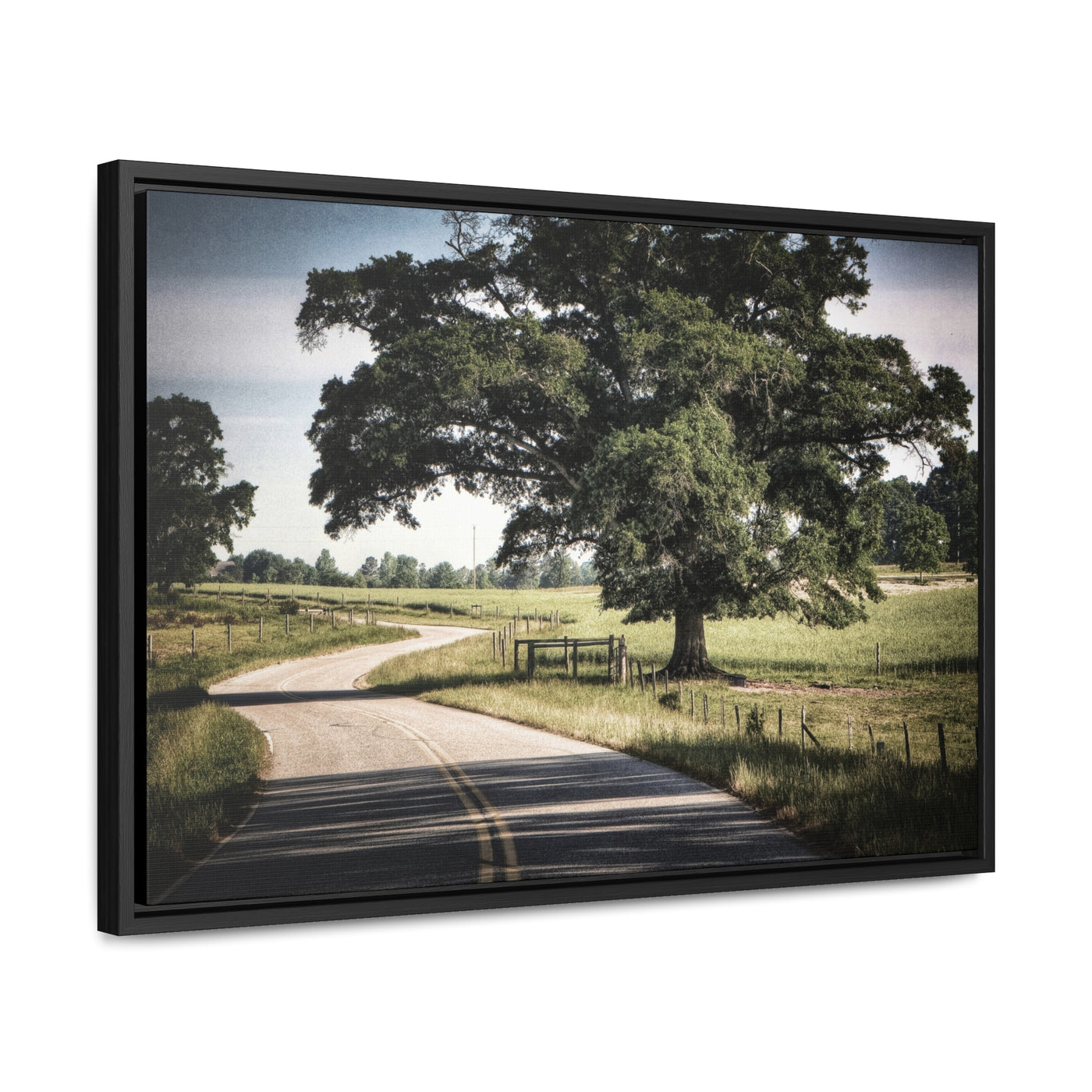 Old Country Road Framed Canvas Print