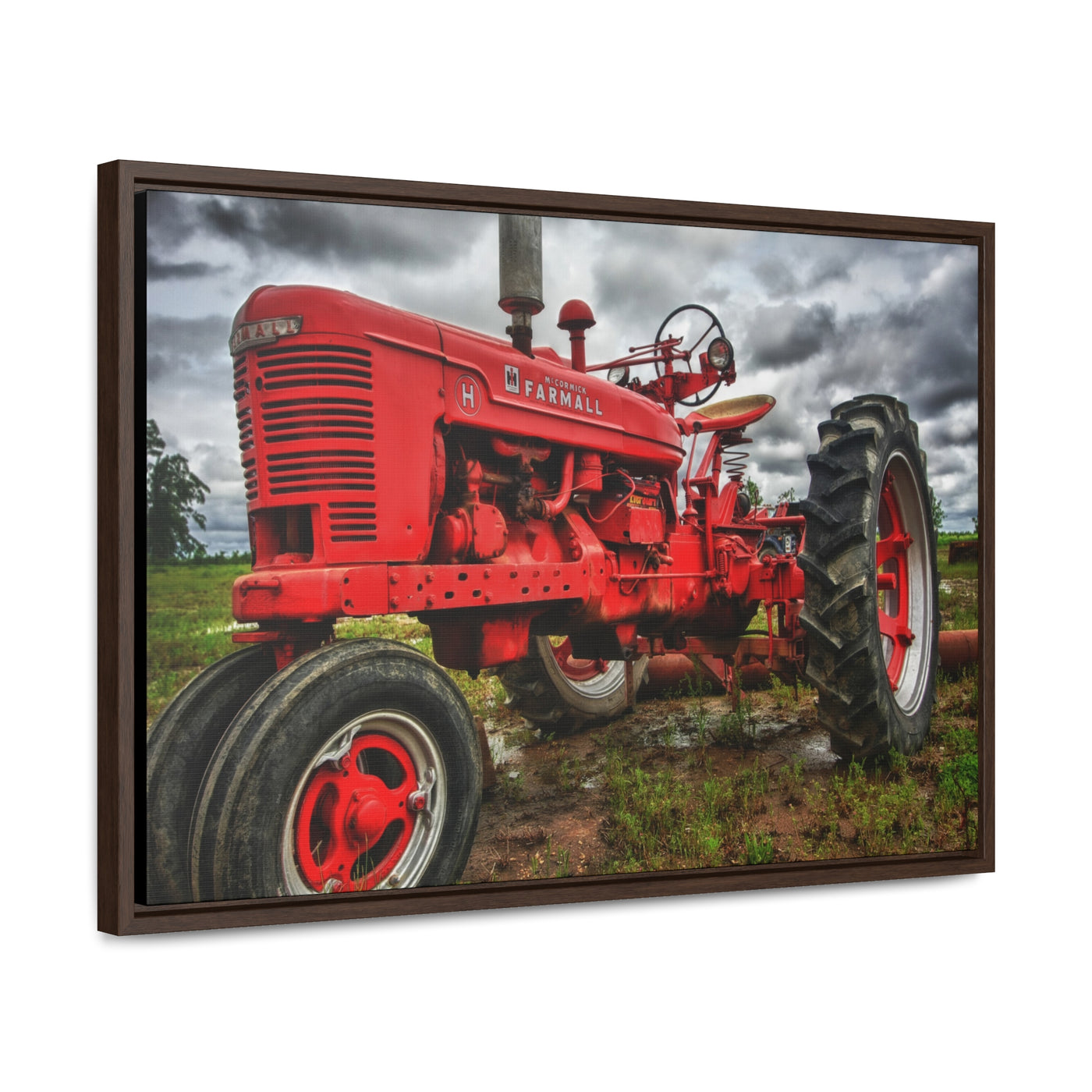 Red Tractor Canvas Wall Art