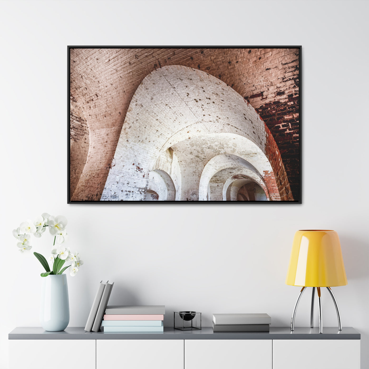 Modern Abstract Architectural Framed Canvas Art Print