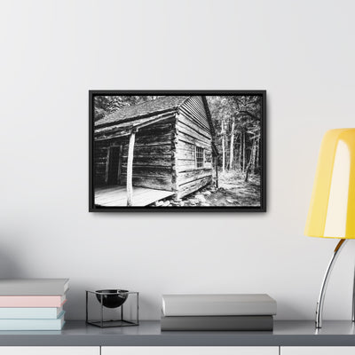 Old Log Cabin Black and White Wall Art