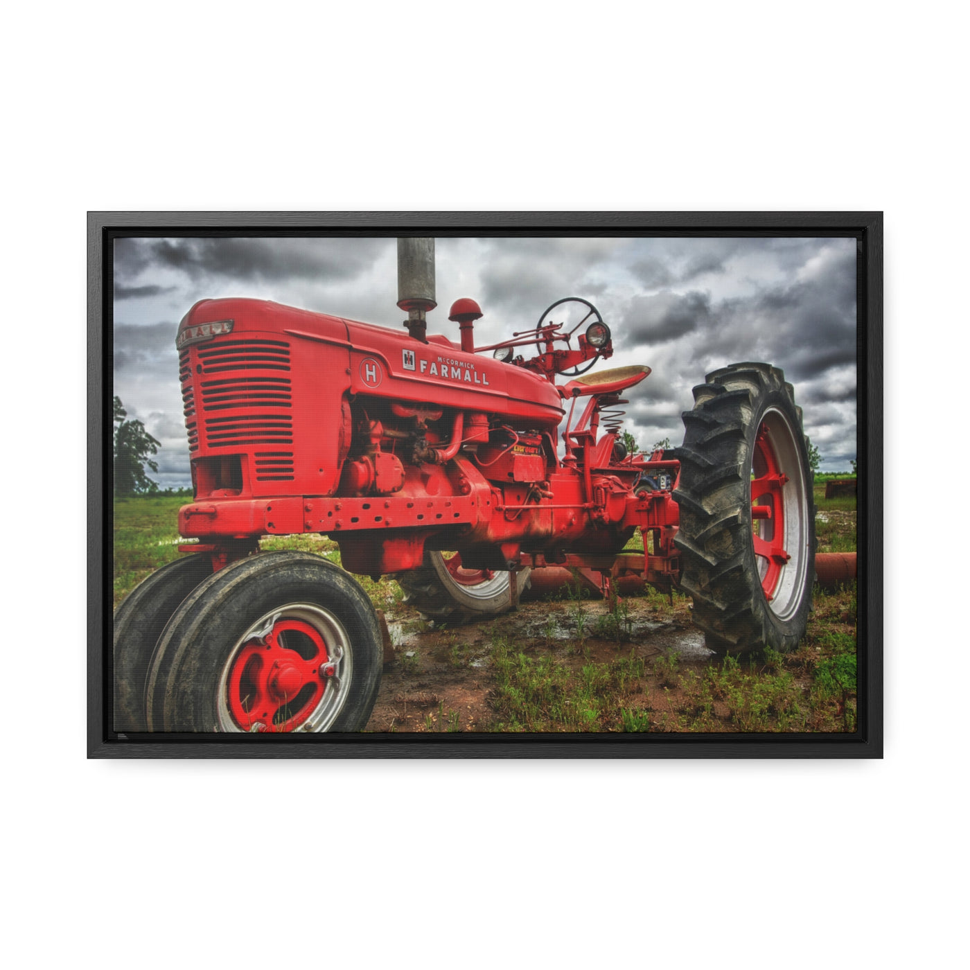 Red Tractor Canvas Wall Art