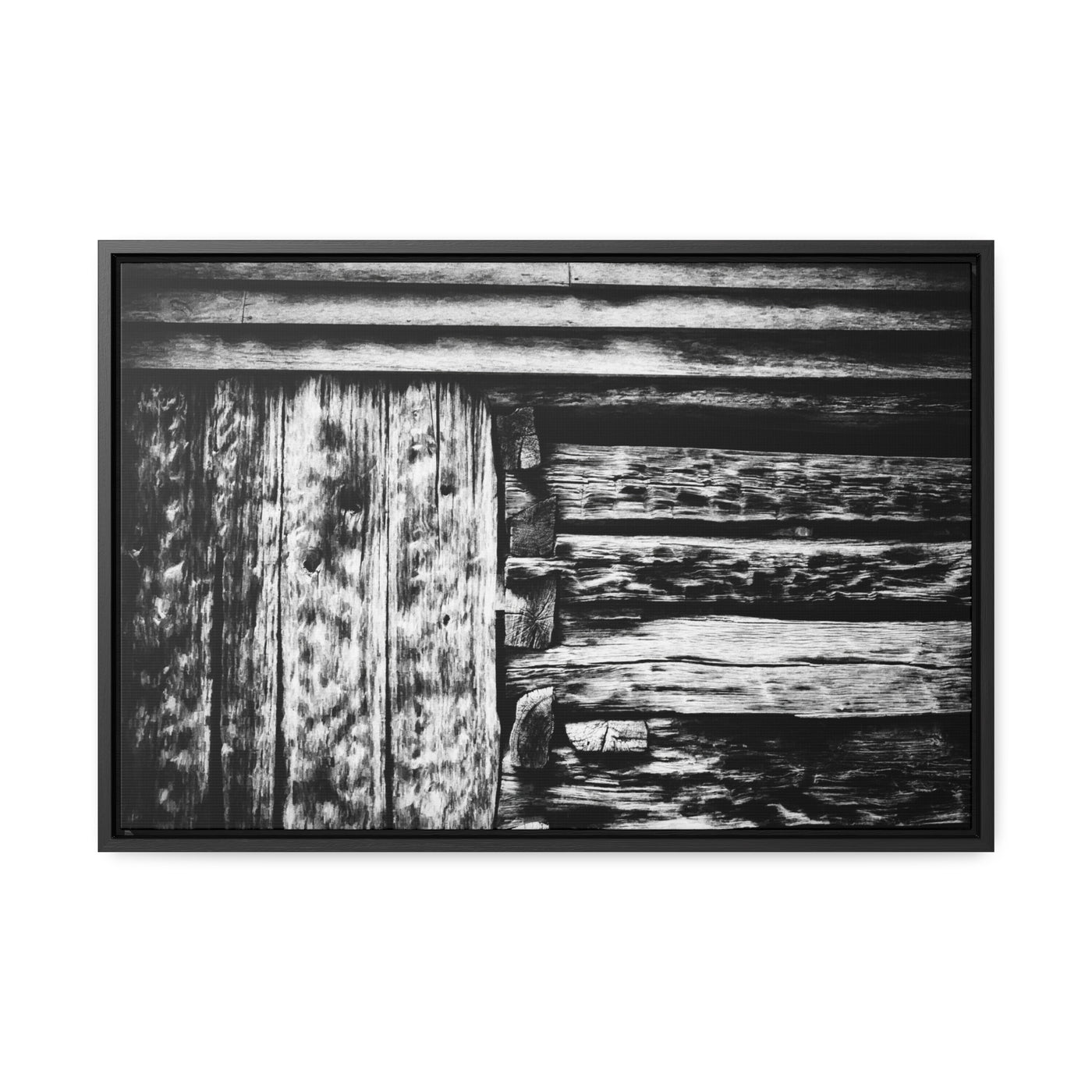 Black and White Rustic Framed Art Print