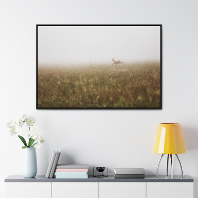 Whitetail Buck Jumping Framed Canvas Art Print