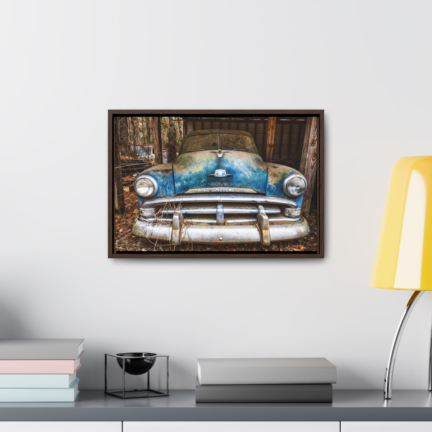 Rustic Old Blue Car Wall Art