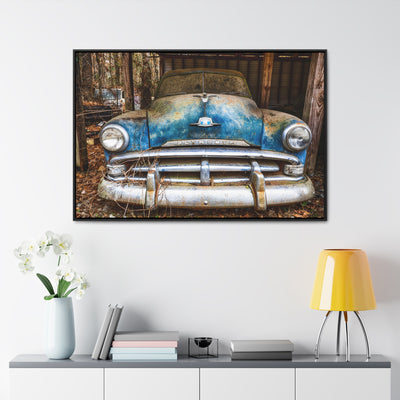 Rustic Old Blue Car Wall Art