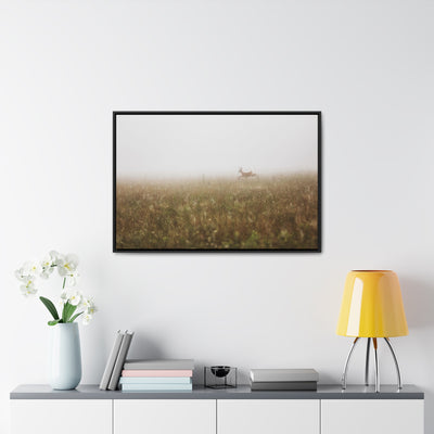 Whitetail Buck Jumping Framed Canvas Art Print