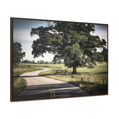 Old Country Road Framed Canvas Print