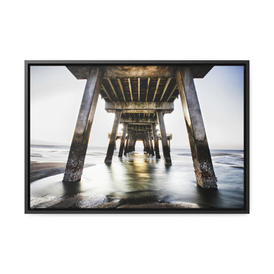 Beach Pier Framed Canvas Wall Art Print