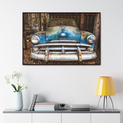 Rustic Old Blue Car Wall Art