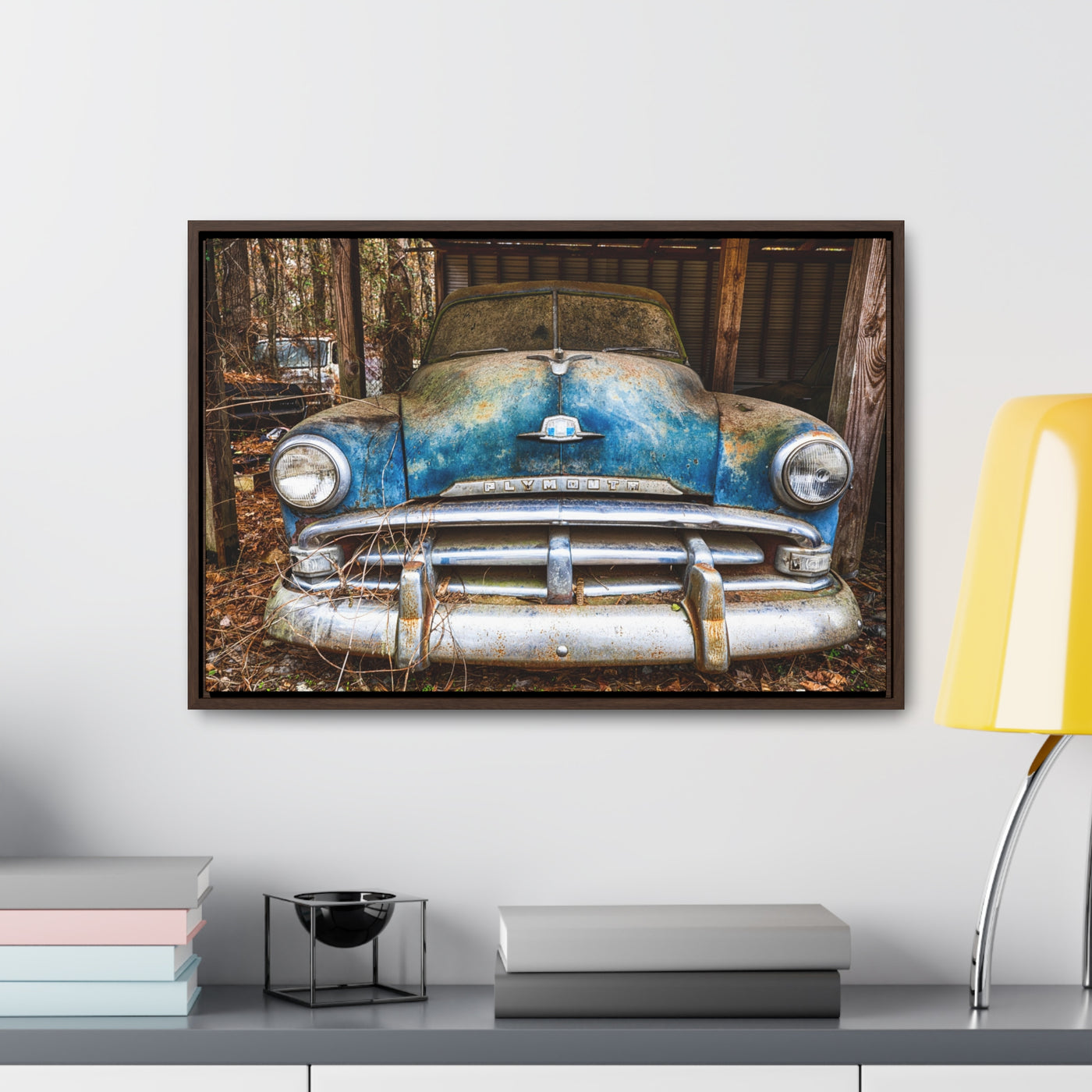 Rustic Old Blue Car Wall Art