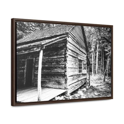 Old Log Cabin Black and White Wall Art