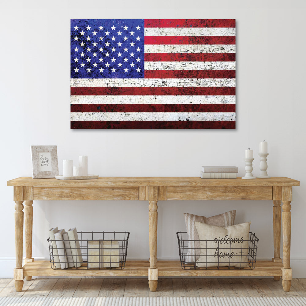 Rustic American Flag Art Print