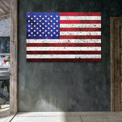 Rustic American Flag Art Print