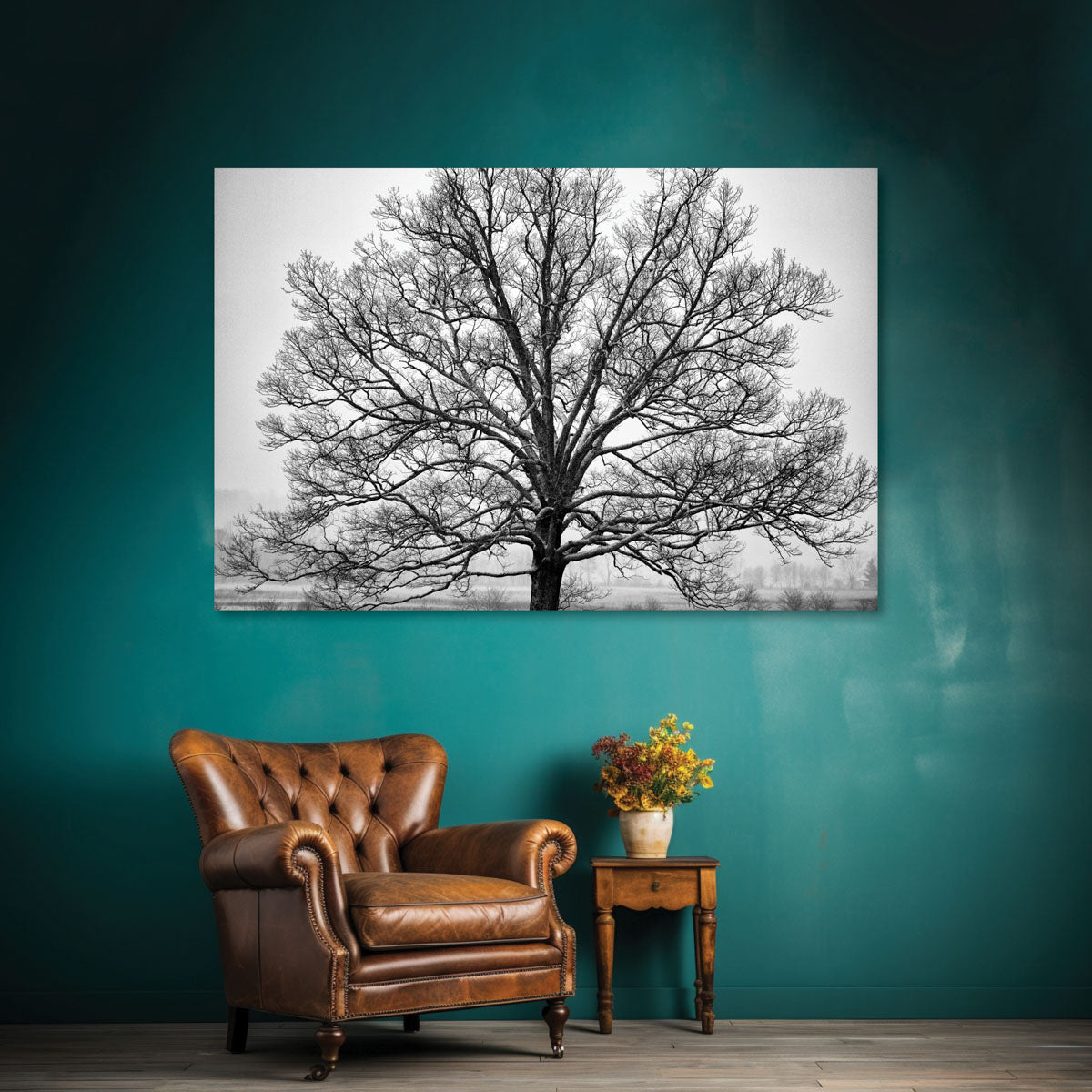 Unique Black and White Tree Wall Artwork