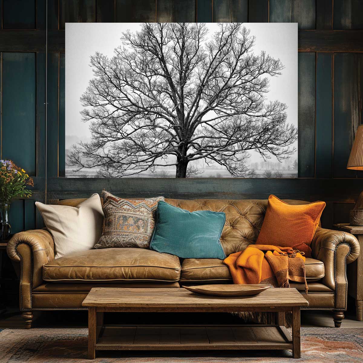 Unique Black and White Tree Wall Artwork