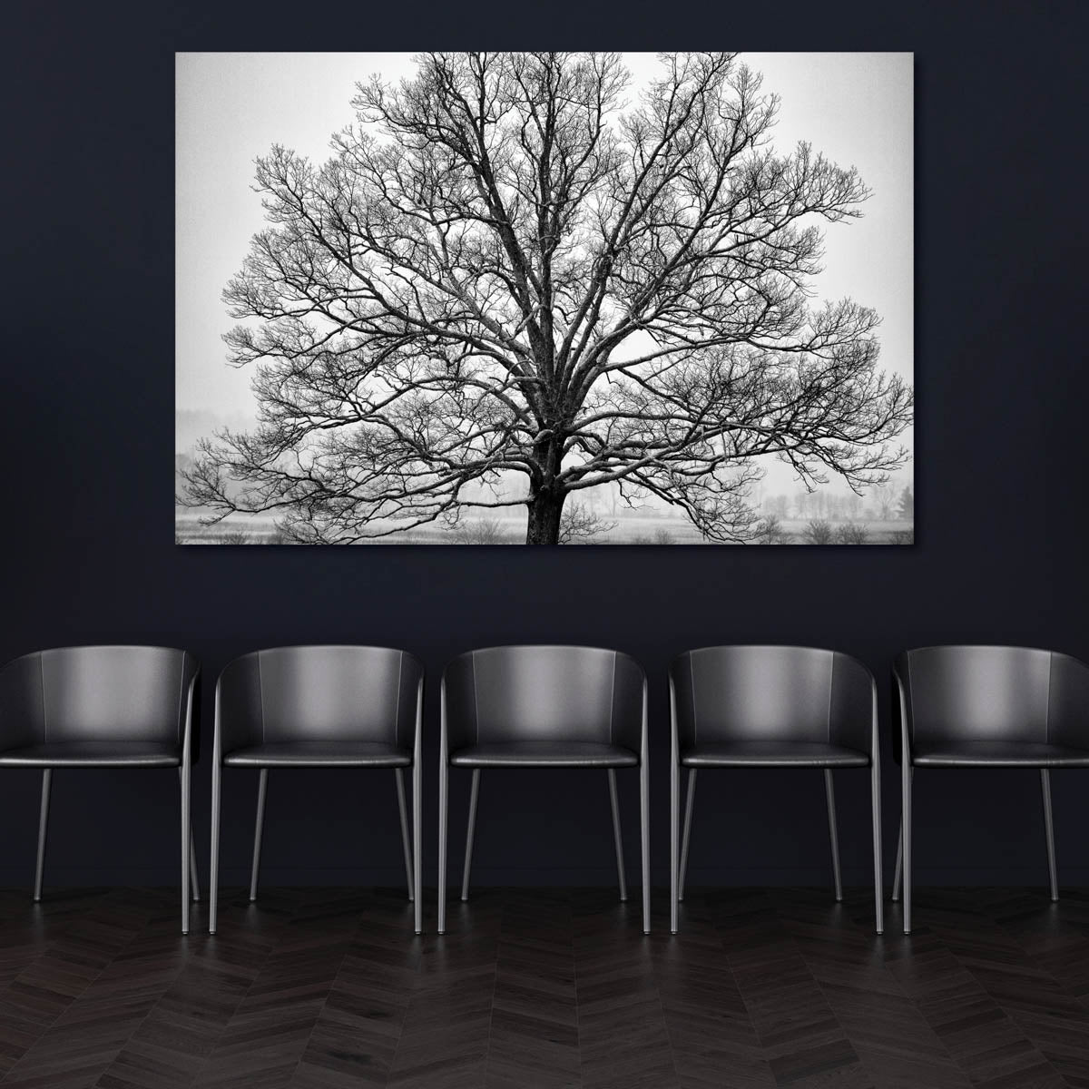 Unique Black and White Tree Wall Artwork