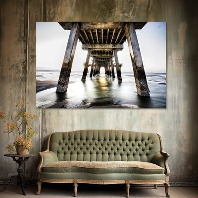 Beach Pier Wall Art | Rustic Coastal Decor