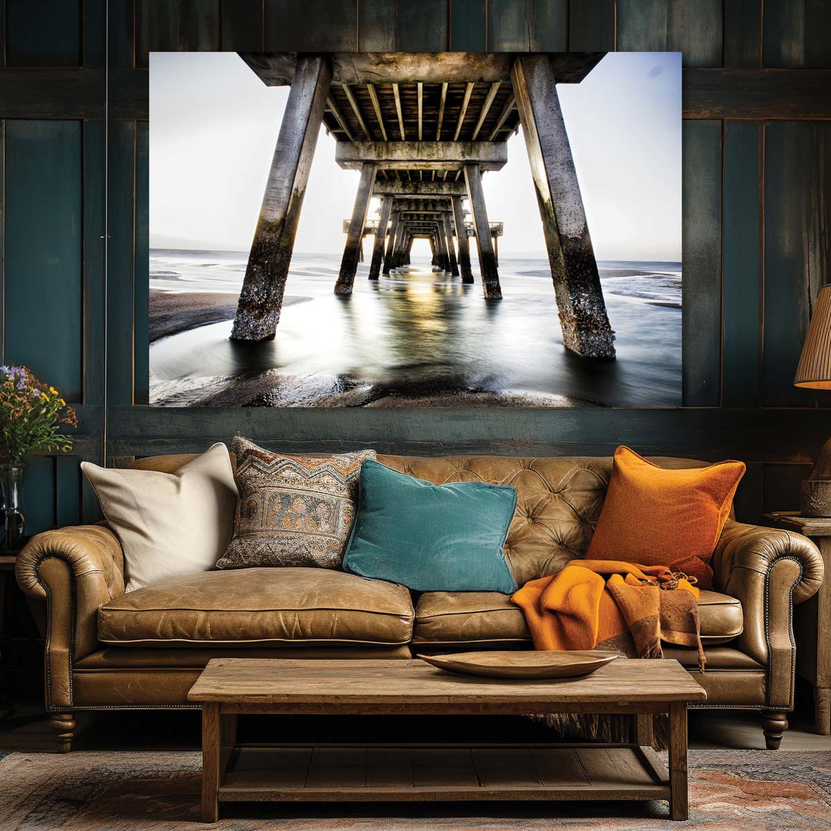 Beach Pier Wall Art | Rustic Coastal Decor