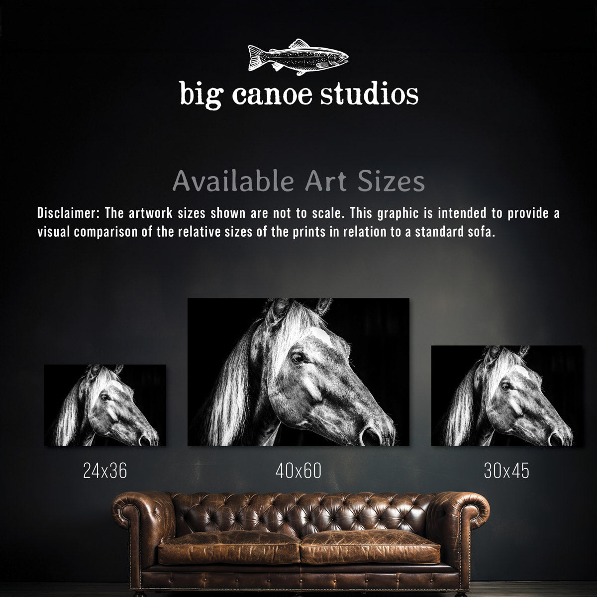 Farmhouse Style Black and White Horse Wall Artwork