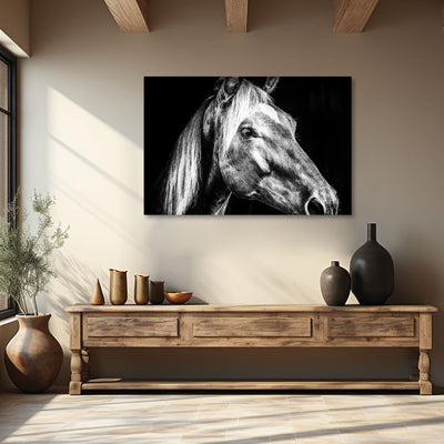 Farmhouse Style Black and White Horse Wall Artwork