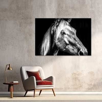 Farmhouse Style Black and White Horse Wall Artwork