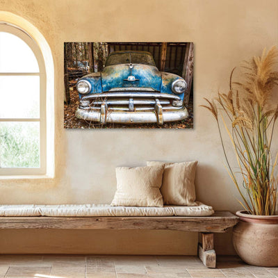 Rustic Old Blue Car Wall Art