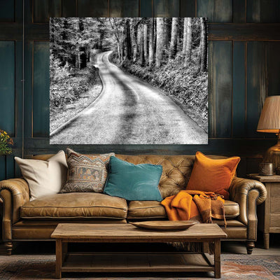 Black and White Rustic Landscape Wall Art