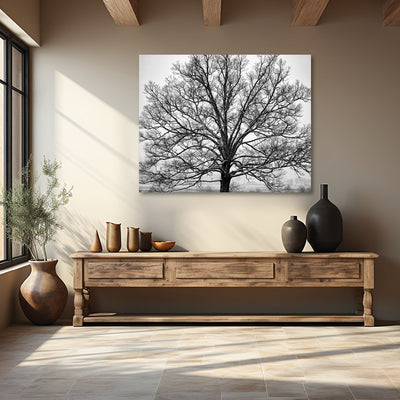 unique black and white tree art print