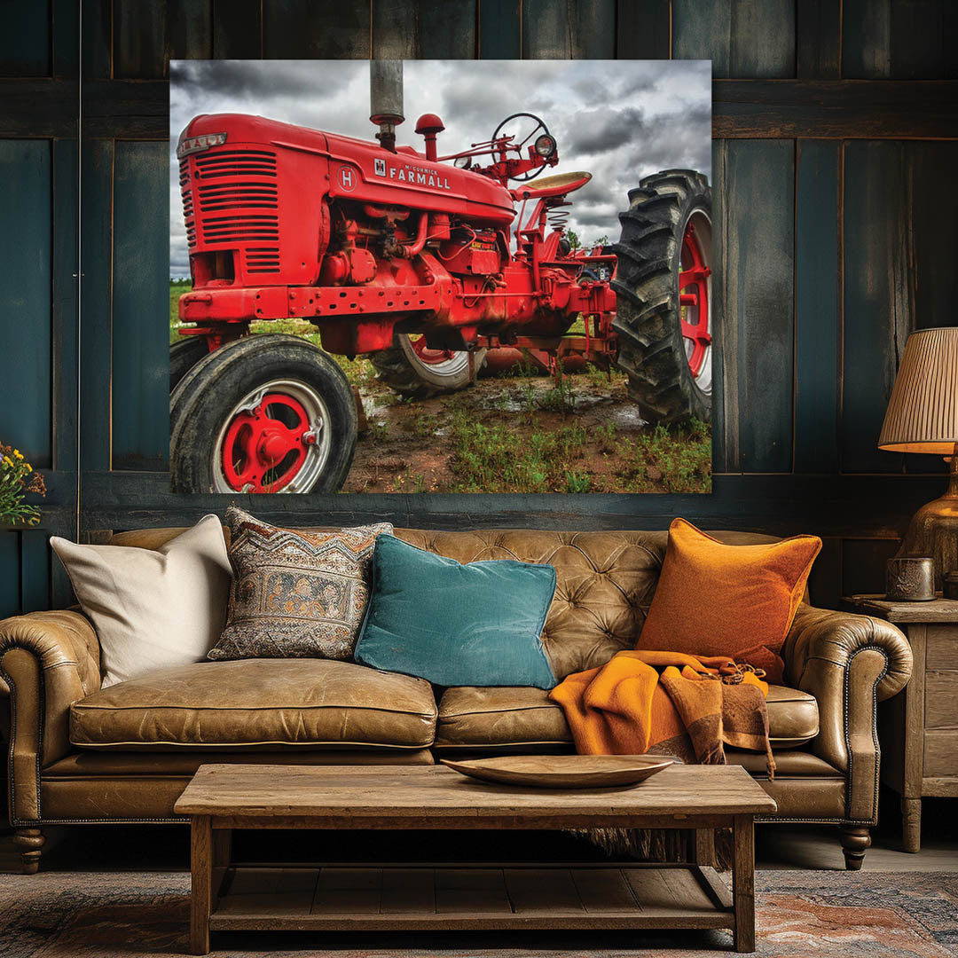 Red Farmall Tractor Art