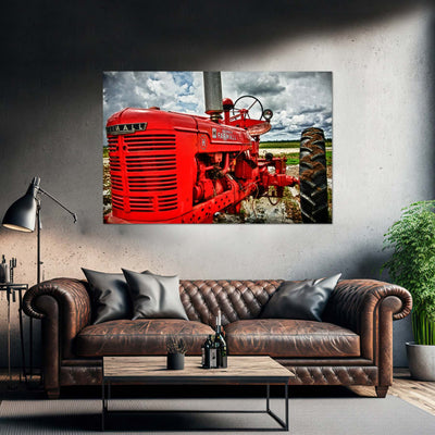 Red Tractor Farmall Art Print
