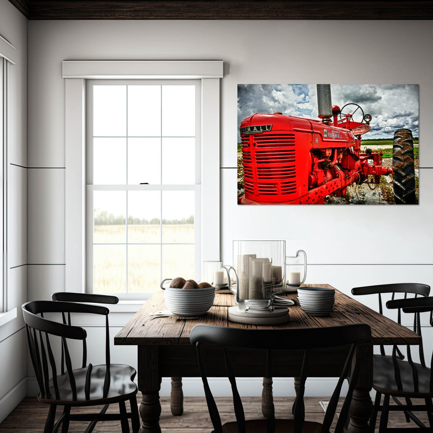 Red Tractor Farmall Art Print