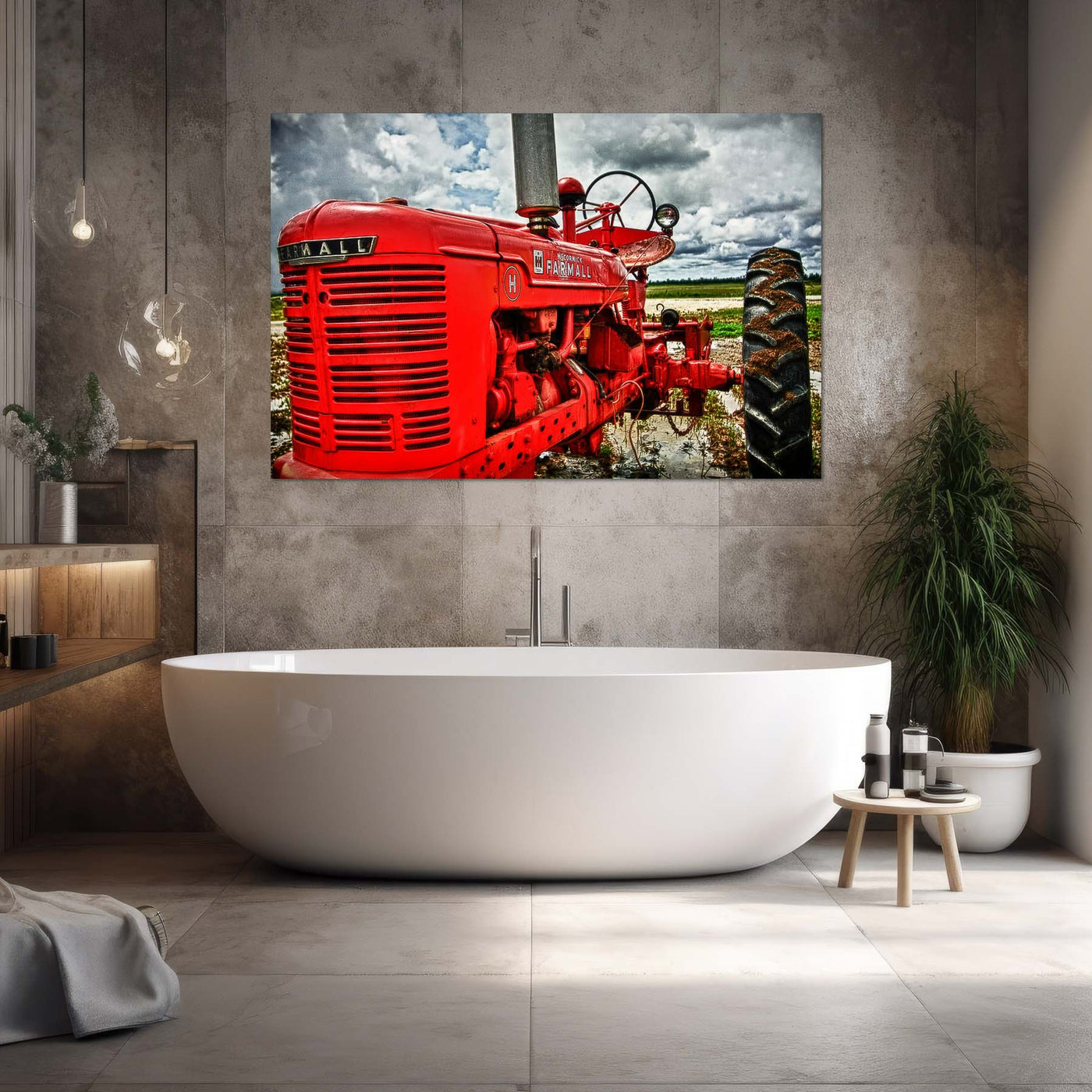 Red Tractor Farmall Art Print