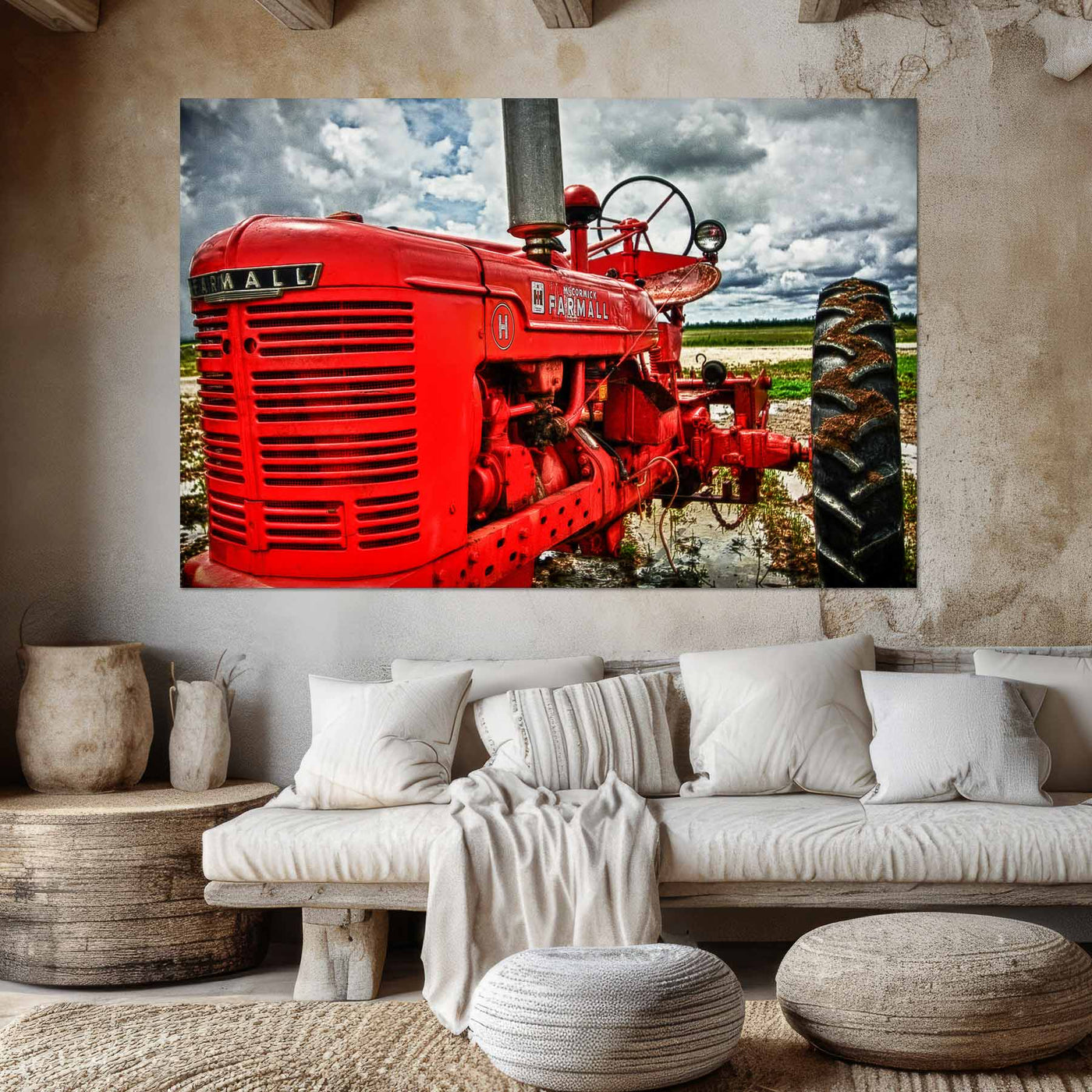 Red Tractor Farmall Art Print